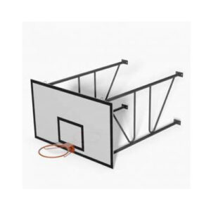 Impianto basket fisso, tabelloni in legno, sbalzo 165cm.