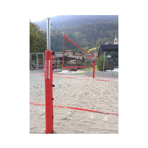 Impianto beach volley e beach tennis in acciaio zincato a caldo per esterni.