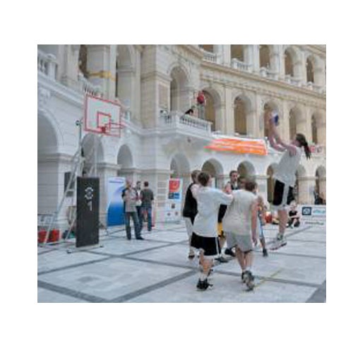 Mezzo impianto basket/minibasket mod. Streetball, pieghevole, altezza canestro r