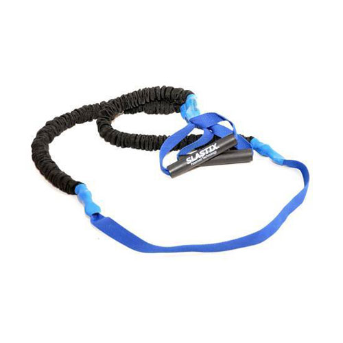 Stroop elastici per Bosu con custodia protettiva e cinturino, resistenza pesante - blu. Lunghezza 215 cm.
