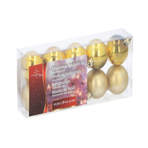 Palline natalizie 4cm lucide/opache color oro confezione da 10 Christmas Gifts