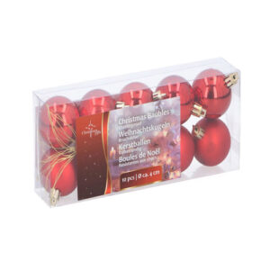 Palline natalizie 4cm lucide/opache color rosso confezione da 10 Christmas Gifts